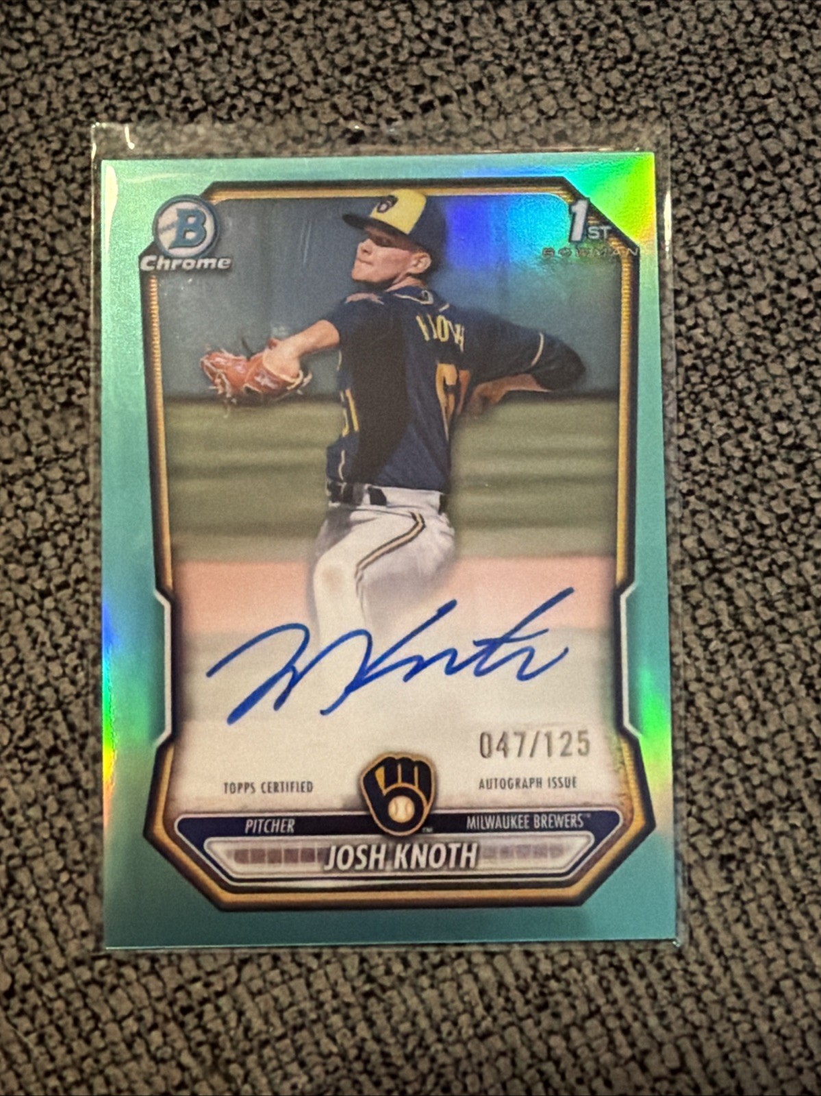 2026 Bowman - Chrome Prospect Autographs Josh Knoth #CPA-JK Aqua Refractor /125