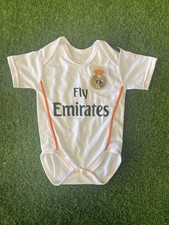 Real Madrid Soccer Team Baby Body Suit 3-6 Months - White/Orange