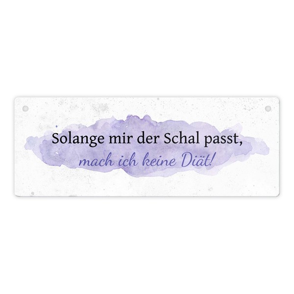 DiäT Spruch Metallschild L In 10,5X28Cm In Aquarell-image