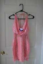 Windsor Coral Sequin Cowl Neck Mini Dress NWT Size: M