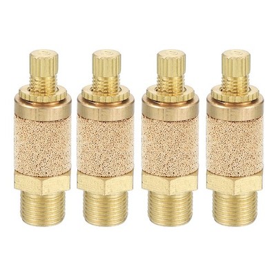 4Pcs Air Pneumatic Mufflers G1/8 Male Top Adjustable Air Flow Speed Controller