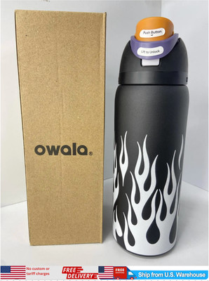 Owala 32oz Black Flame Insulated Stainless Steel Tumbler   Inferno Style FreeSip
