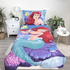 Disney Princess Ariel Little Mermaid Single Duvet EU Size Reversible 100 Cotton
