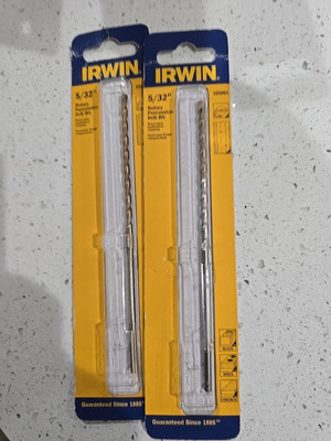 2 Pack Irwin 5/32'' Rotary Percussion Drill Bit  Lot of 1- 6'' Long 