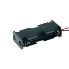1Pc Black Plastic Battery Holder Case w Wired for 2 x AA Batte.82