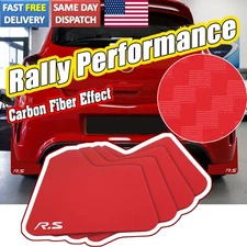 4 Universal Mud Flaps Splash Guards Rally Sport RED for Car Pickup Van Truck