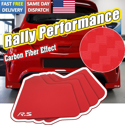 #ad #ad 4 Universal Mud Flaps Splash Guards Rally Sport RED for Car Pickup Van Truck $22.51