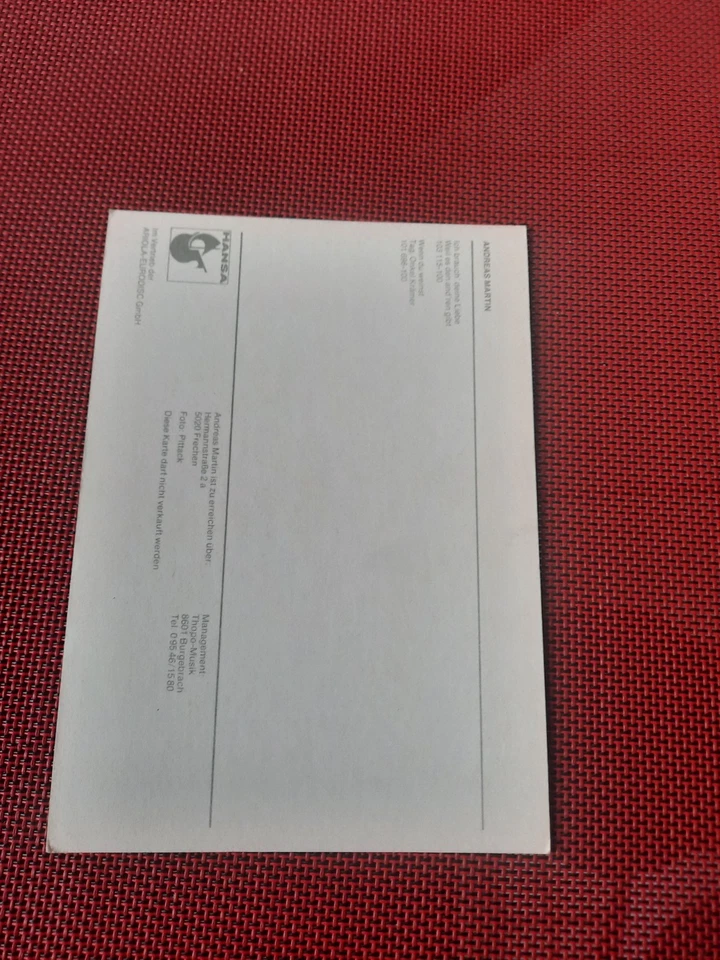 Andreas Martin Autogrammkarte Original Signiert - Bild 2 von 2