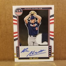 2024 Stars & Stripes USA AUTO JERSEY Gold 7/25 BEN ABELDT Texas RANGERS Prospect