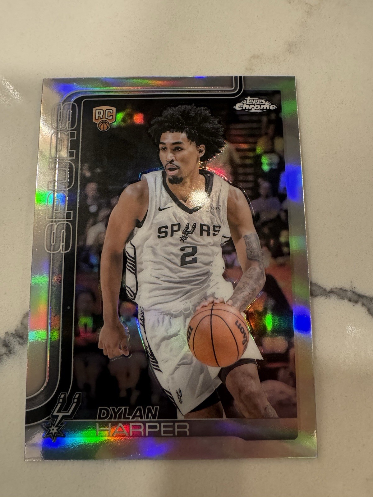 2025-26 Topps Chrome #252 Dylan Harper Rookie Silver Refractor Spurs RC