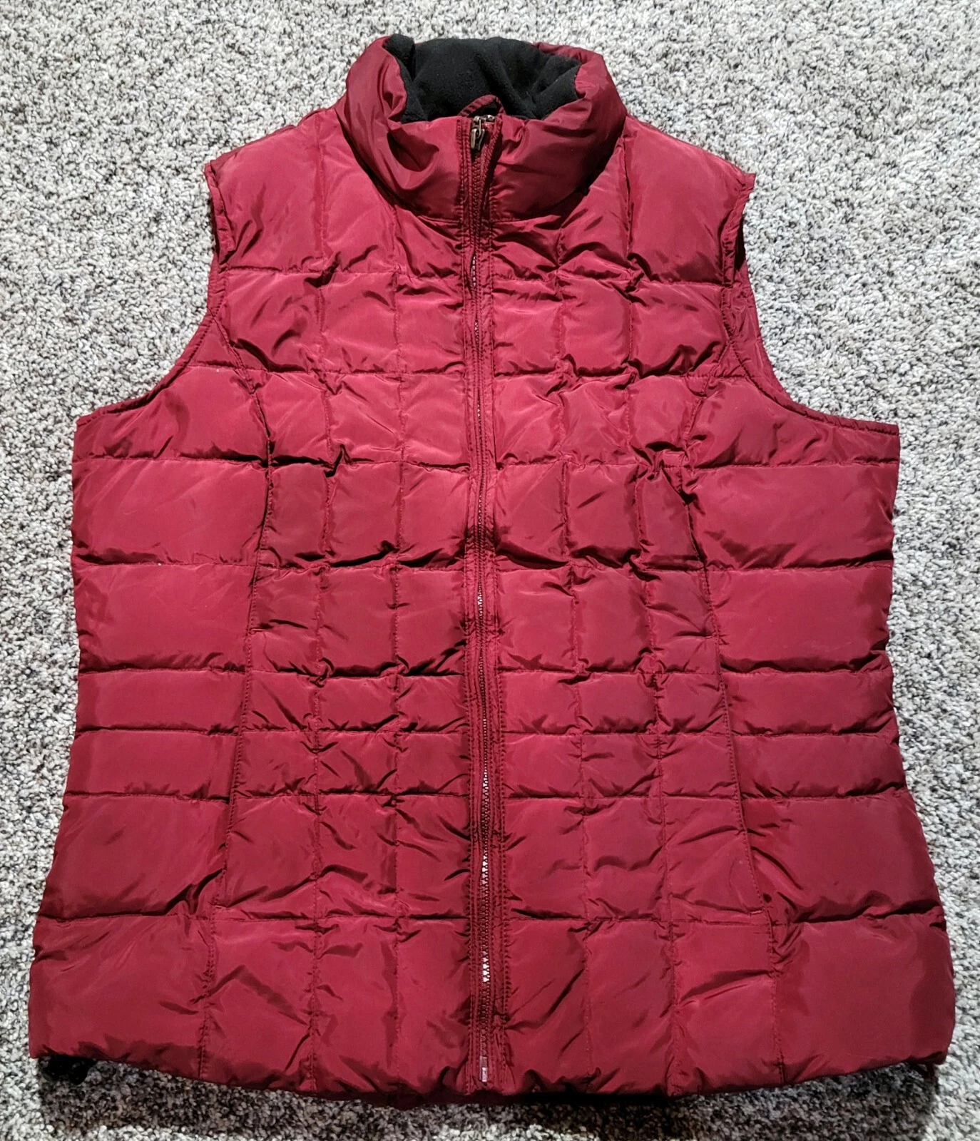 EDDIE BAUER Goose Down Vest-Men's M-Burgundy-Outdoor