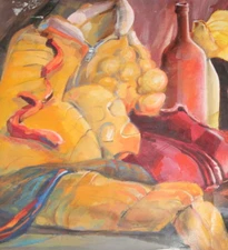 Impressionist still life gouache painting