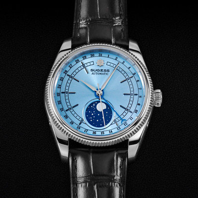 Seagull Sugess ST2108 Blue Automatic Moon Phase Sapphire Display Hi Beat 1963