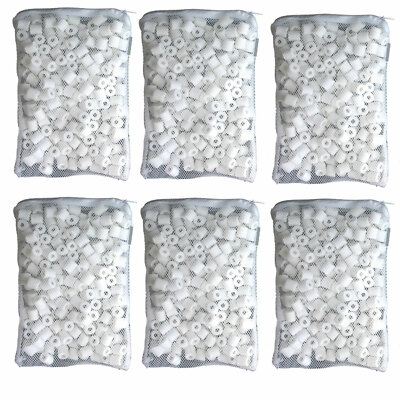 Aquarium Bio Ceramic Rings 6 lbs in 6 Filter Media Bags for Fish Canister Filter