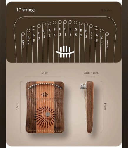 31 Saiten Mini Daumen Kalyre 17 Kalimba Fingerharfe Holz Finger Leier Musical - Bild 15 von 30