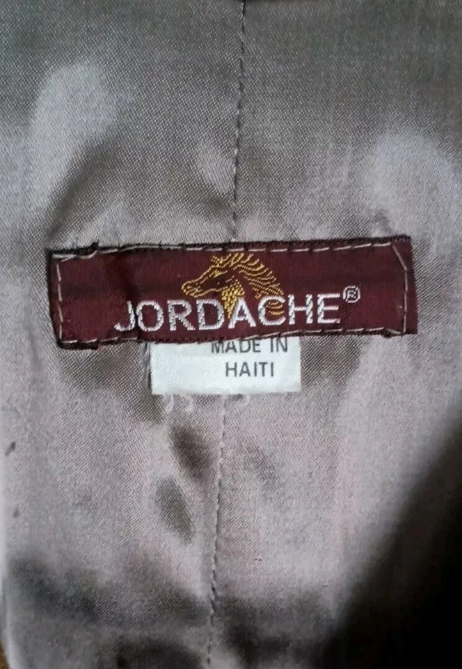 Chaleco de gamuza de cuero Jordache vintage años 70/80 beige tostado occidental pequeño excelente Foto 3 de 4