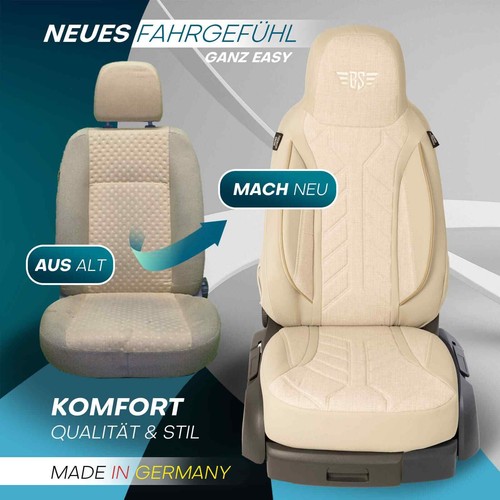 Fundas de asiento adecuadas para Skoda Citigo I & II 2012 (Negro-Beige) HERM207 - Imagen 6 de 11