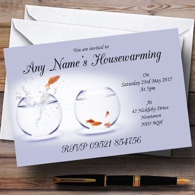 Personalisierte Einladungen Goldfische Neues Zuhause Einweihungsparty