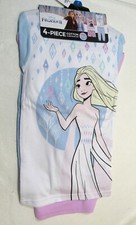 Disney Frozen II Girls 4-Piece Cotton Pajama Set Size 7 Elsa Anna New