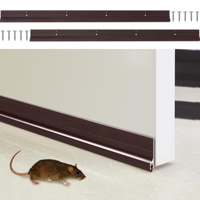 Gisafai 2 Pcs 36 Inches Metal Door Draft Stopper, Door Sweep, Mouse Stopper, ...