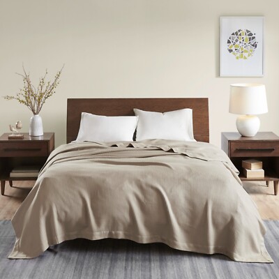 Madison Park Cotton Luxury Blanket Soft Cozy 100%Egyptian Cotton for Bed or Sofa