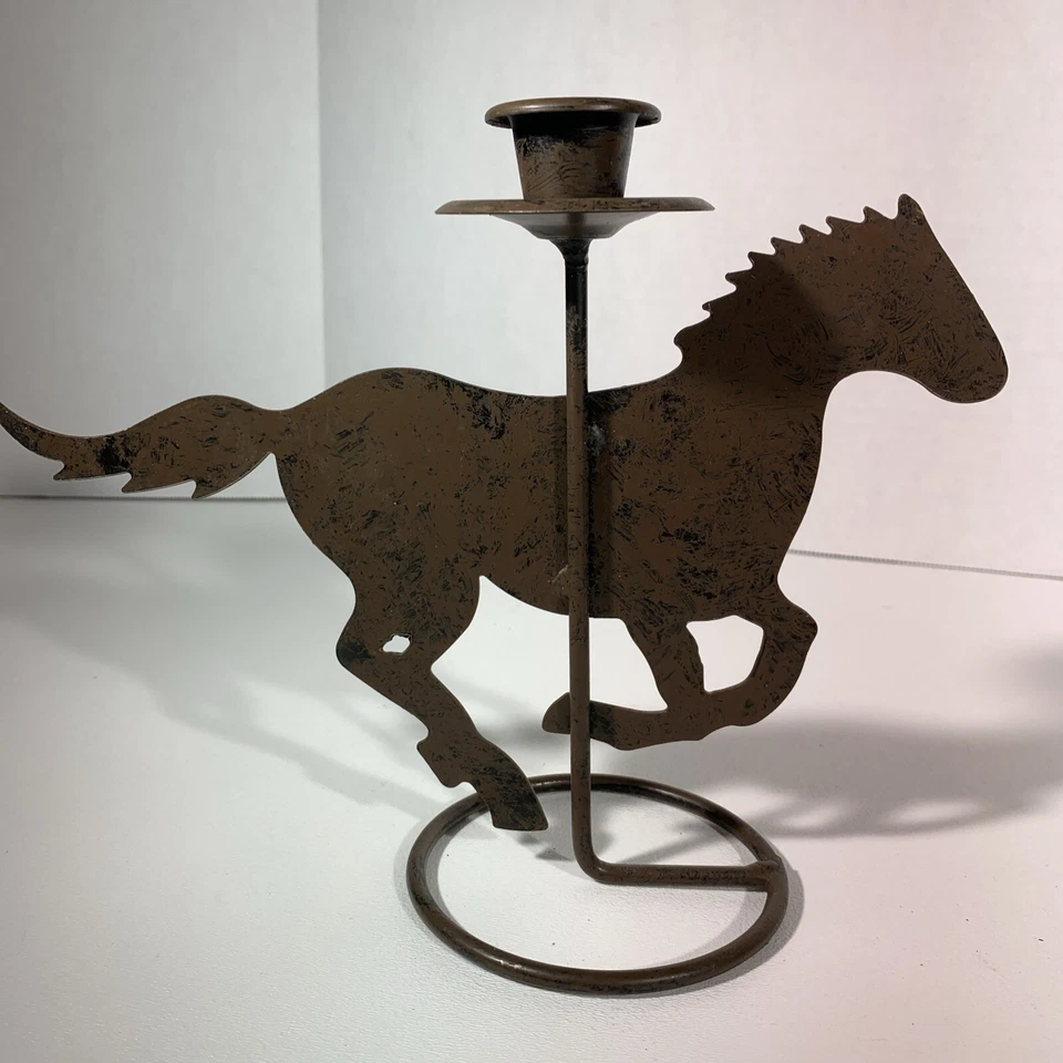 Candelabro vintage de metal para caballo decoración de vaquero occidental Foto 4 de 4