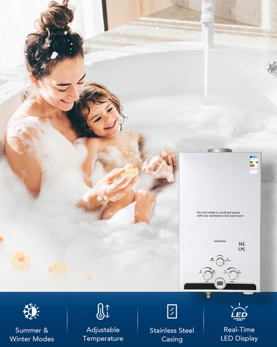 CO-Z 8/10/12/16/18L Gas Hot Water Heater Tankless LPG Propane Instant Shower - Picture 38 of 51