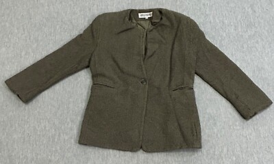 Apostrophe Blazer Womens 38 Medium Green Single Button Wool Blend Jacket  France