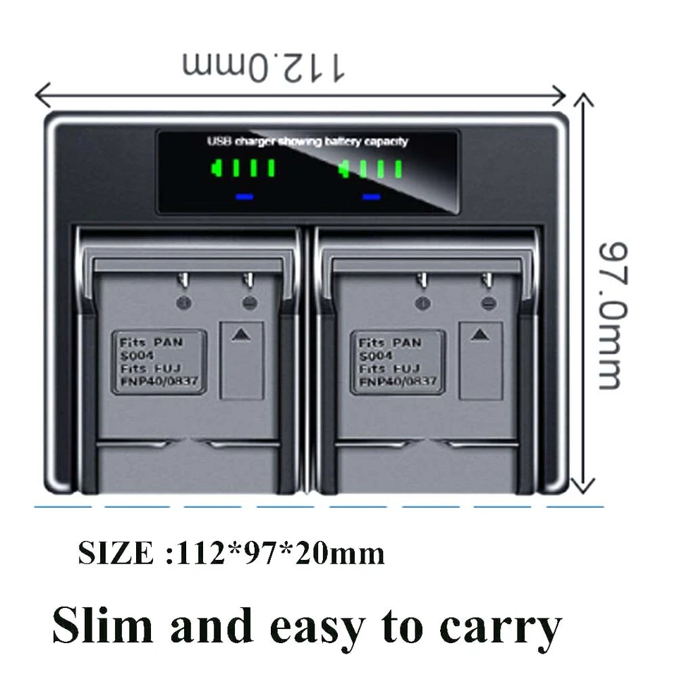 Cargador de batería doble para SANYO NP-40 Xacti VPC--E870 -E870G -E875 -E875EX -E890  Foto 4 de 4