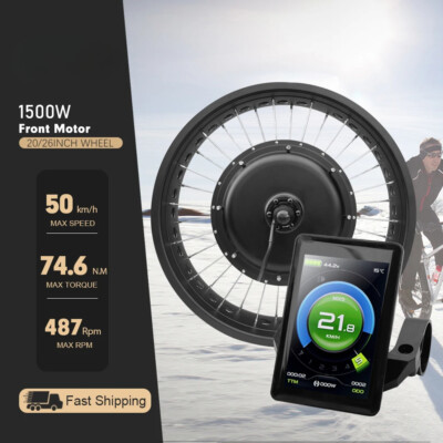 48V 1500W 20 24 26in Snow/Beach Electric Bike Fat Tire Front Hub Motor Wheel