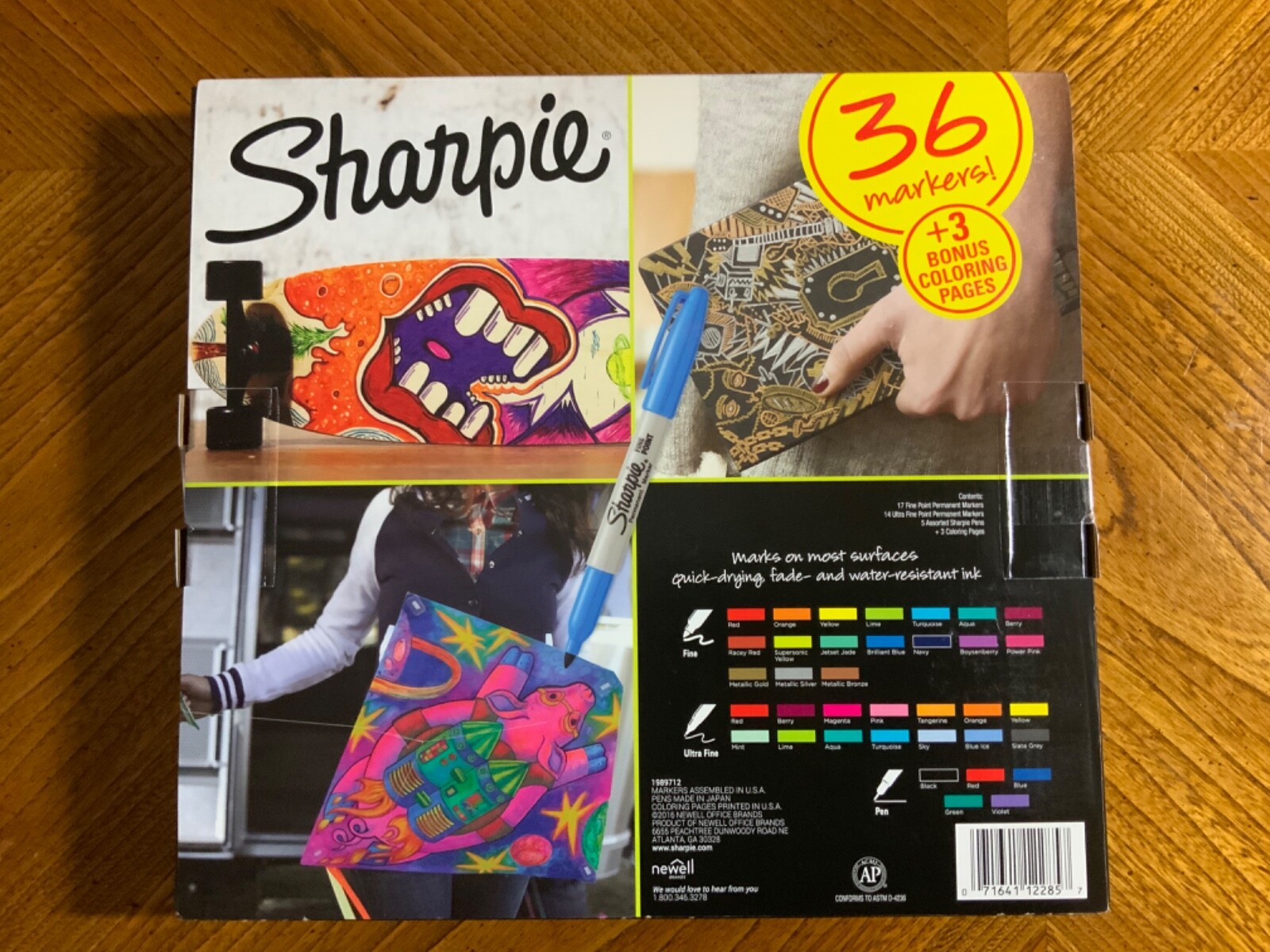 NEW Limited Edition 36ct Sharpie Permanent Marker Set NIB +3 Coloring Pages