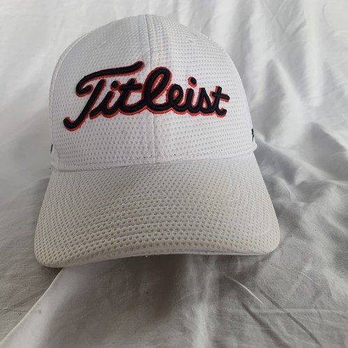 titleist fitted hat l/xl white gold hat 