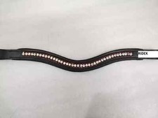 Designer Beautiful 3 Row Crystal Horse Leather Browband For Bridle.