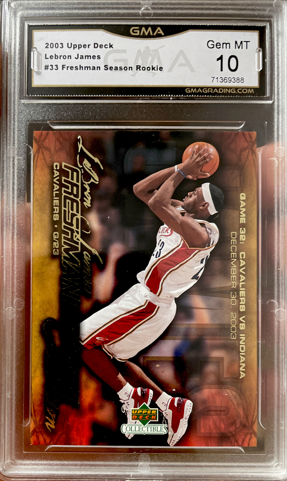2003 Upper Deck Rookie Lebron James Freshman Season Lakers MVP Gem Mint 10 #33