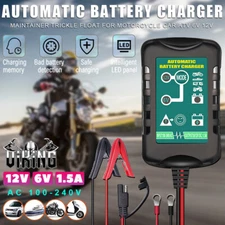 6V/12V Automatic Battery Charger Maintainer Motorcycle Trickle Float for Tender