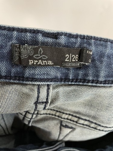 prAna London Skinny Jean Short Inseam Organic Cotton Medium Wash Womens Sz 2/26 - Picture 9 of 9