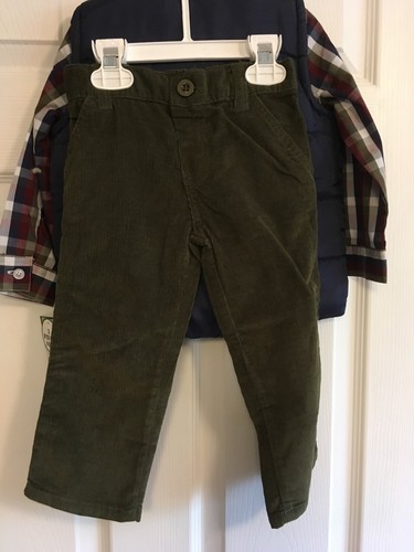Boys Rock Boys' 3 Piece Vest Set with Top and Corduroy Pant 24 Months MRSP:$44 - Picture 3 of 4