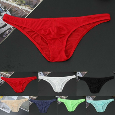 Mens Sissy Low Rise Bulge Pouch Underwear Thongs T-Back G-String Bikini Pants