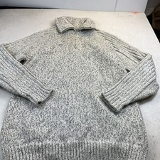 Beautiful 2XL Acrylic 1/4 Zip Chunky Cable Knit Sweater. Creamy Gray