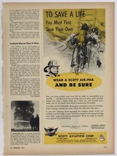 1957 Scott Aviation Co. Ad: Scott Air-Pak for Fire Fighters - Lancaster New York