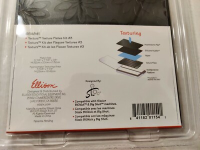 Sizzix Textures Plates Kit#3 New in Package 654841 6 Texture