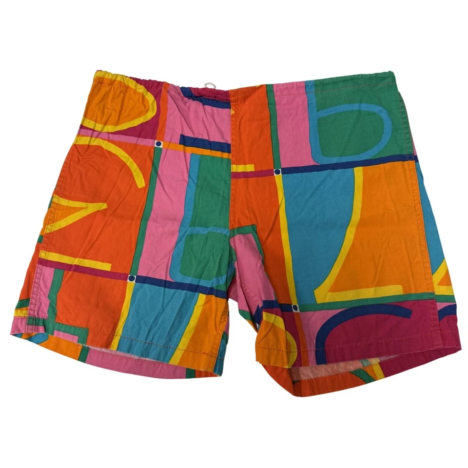 Винтажный 80 оригинальный JAMS серфинга линия геометрические цифры неоновые цвет блока серфер шорты - Изображение 2 из 4