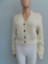 PRADA Ivory Cashmere Blend Button Front Cardigan Sweater Size 36/US 0
