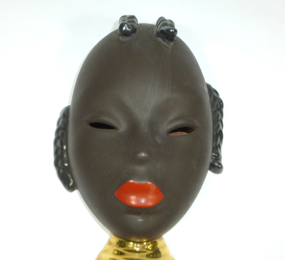 Goldscheider Wall Mask 1940er Years Original Label - Image 2 of 4