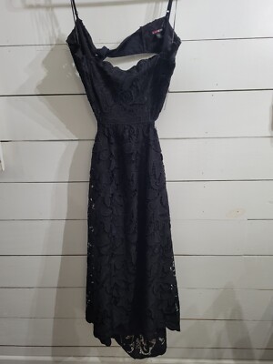 NEW EXPRESS $118 BLACK FLORAL LACE Open Back DRESS SZ  L Nice