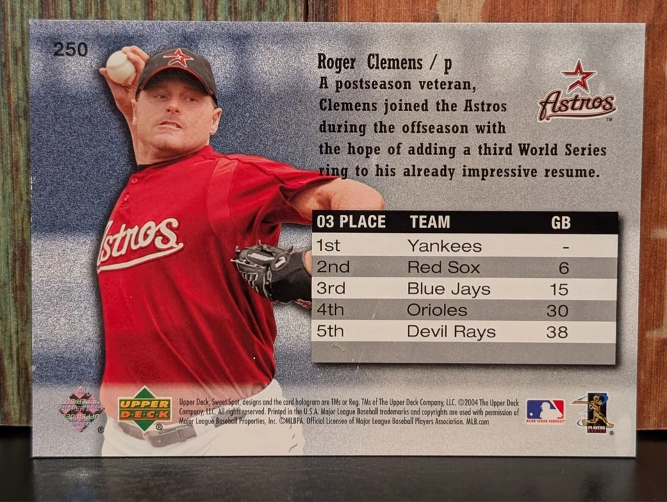 2004 Upper Deck Pennant Drive National League Roger Clemens Astros /299 - Image 3 of 3