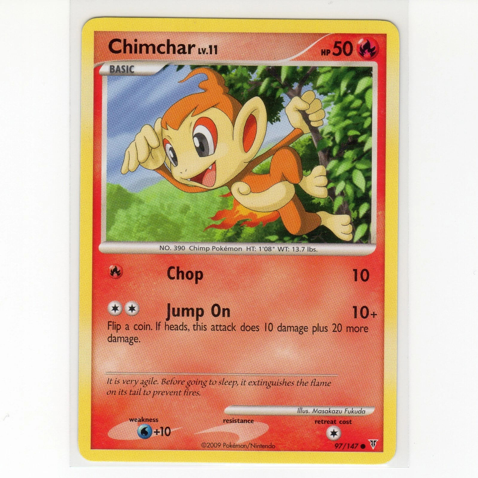 Pokémon TCG Chimchar 97/147 Supreme Victors Regular Common Card EN-LP 2009