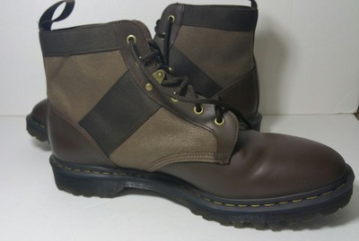 NEW DR. MARTENS BEAM 6-Tie Boot dark/brown tan waxy canvas  display picture 3