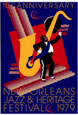 SOLD OUT - 1979 New Orleans Jazz and Heritage Festival Poster (10th Anniversary)