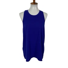 Gap Fit Tank Top Large Blue Activewear Workout Gym Yoga Minimalist Stretch